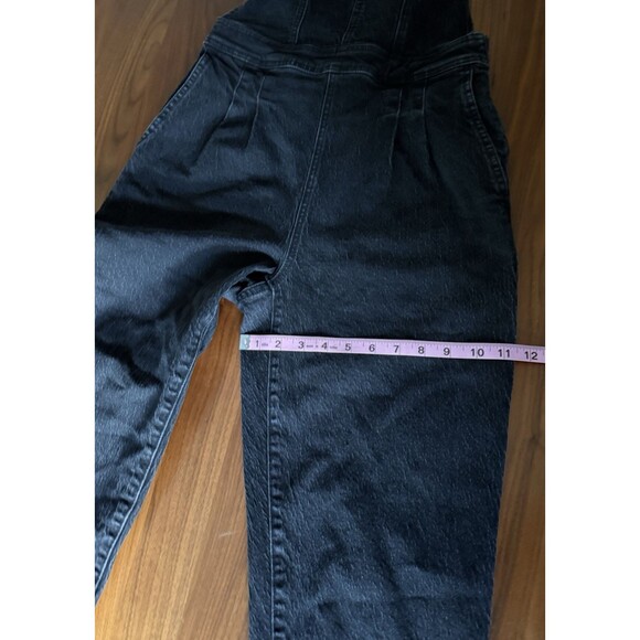 Madewell Tapered Black Denim Overalls Women Size 2 Clybourn Wash Crisscross Back - Picture 10 of 16